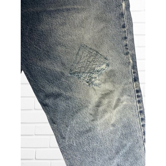 Carhartt Jeans Men's Size 42X30 Loose Fit Blue Denim Distressed Straight Leg - Picture 2 of 8
